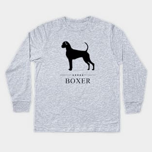 Boxer Black Silhouette Kids Long Sleeve T-Shirt